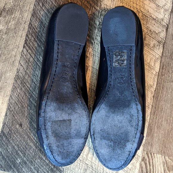 Tory Burch Trudy Flats Navy Blue Patent Leather Shoes - Picture 5 of 7